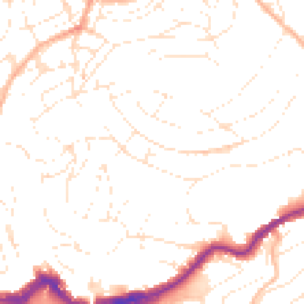 Daytime road noise heatmap for TQ1 1QU