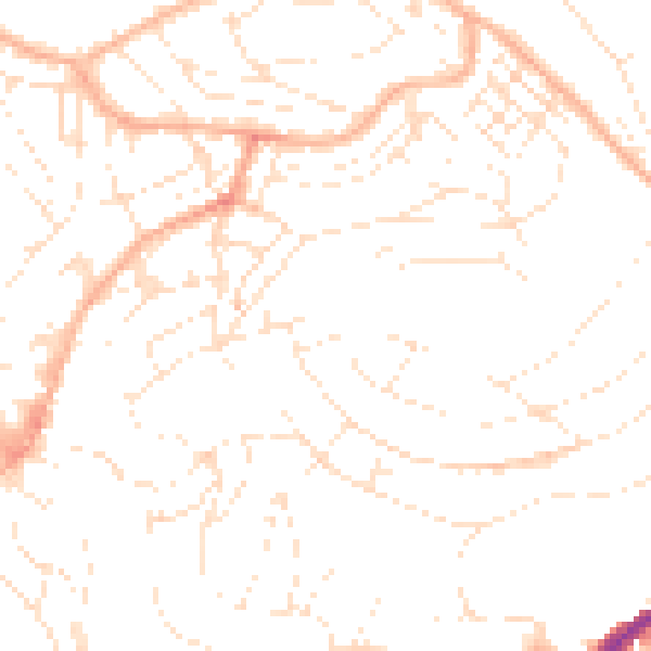 Daytime road noise heatmap for TQ1 1RX