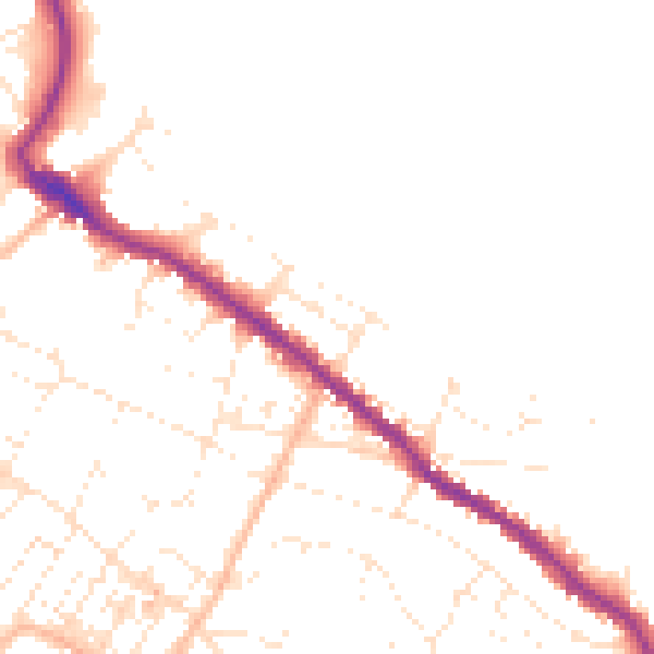 Daytime road noise heatmap for TQ1 3LJ