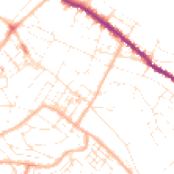 Daytime road noise heatmap for TQ1 3RS