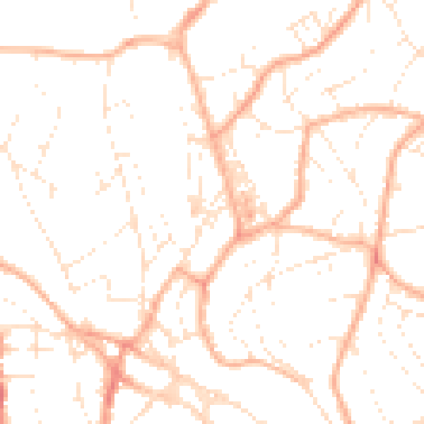Daytime road noise heatmap for TQ1 4AJ
