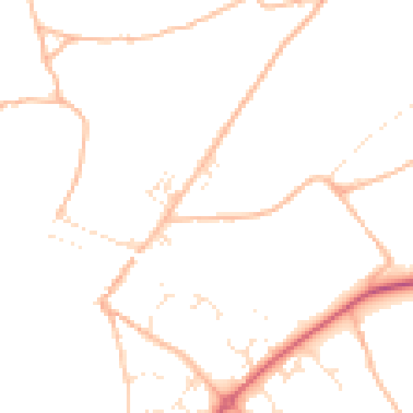 Daytime road noise heatmap for TQ10 9DN