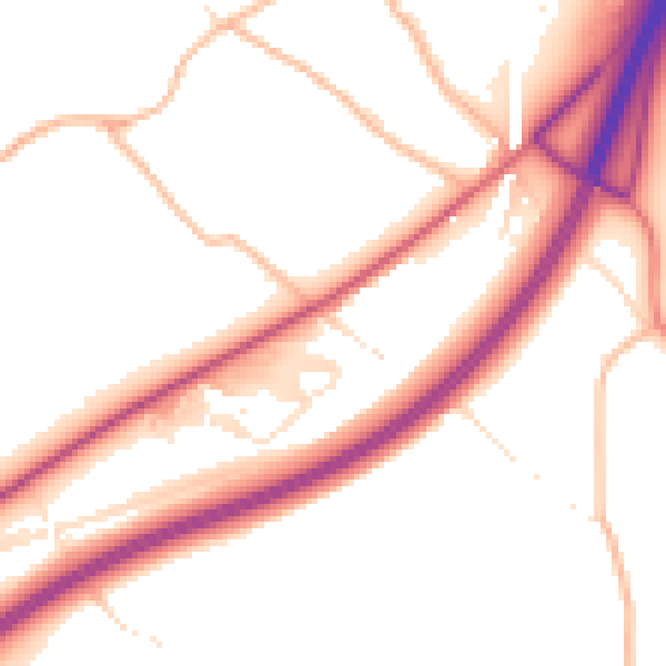 Daytime road noise heatmap for TQ10 9HQ