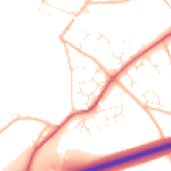 Daytime road noise heatmap for TQ10 9JW