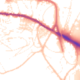 Daytime road noise heatmap for TQ12 1AN