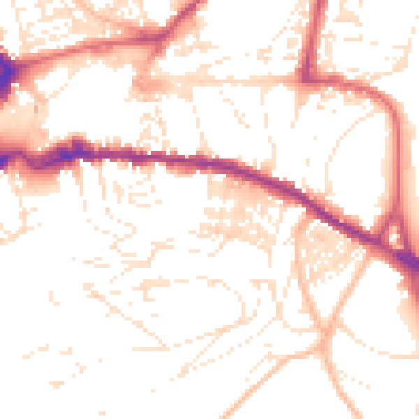 Daytime road noise heatmap for TQ12 1BE