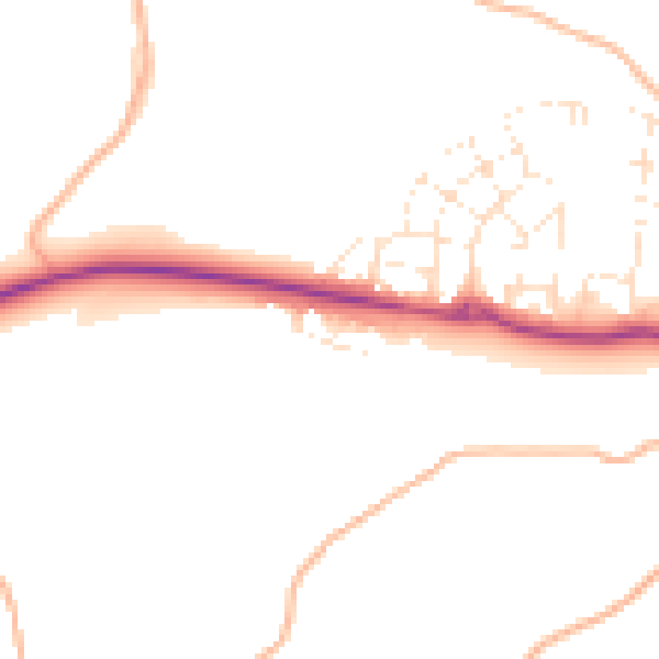 Daytime road noise heatmap for TQ12 1FE
