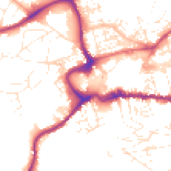 Daytime road noise heatmap for TQ12 1FY