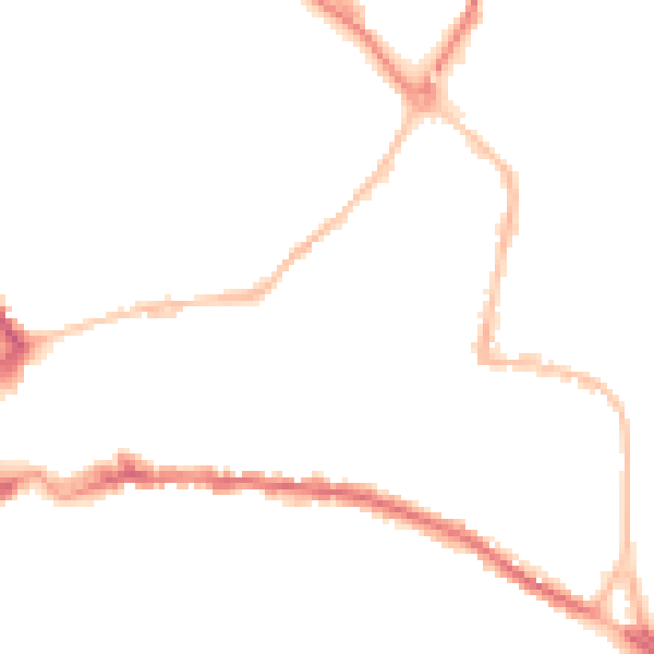 Night-time road noise heatmap for TQ12 2AN