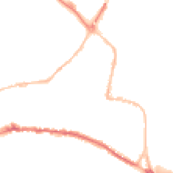 Night-time road noise heatmap for TQ12 2BB