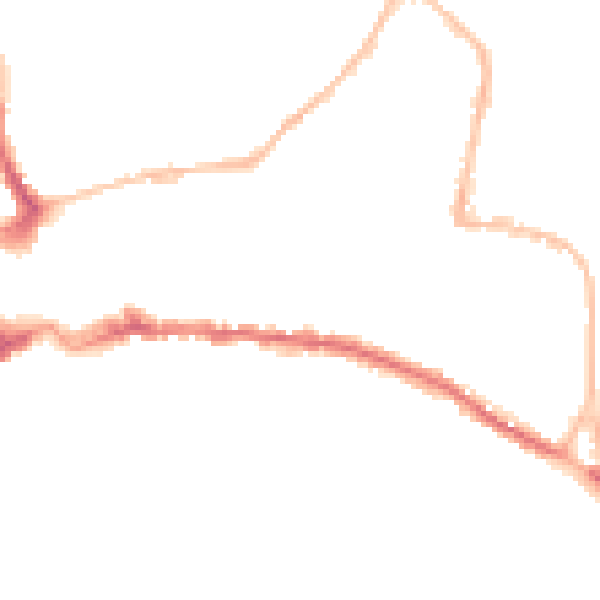 Night-time road noise heatmap for TQ12 2DZ