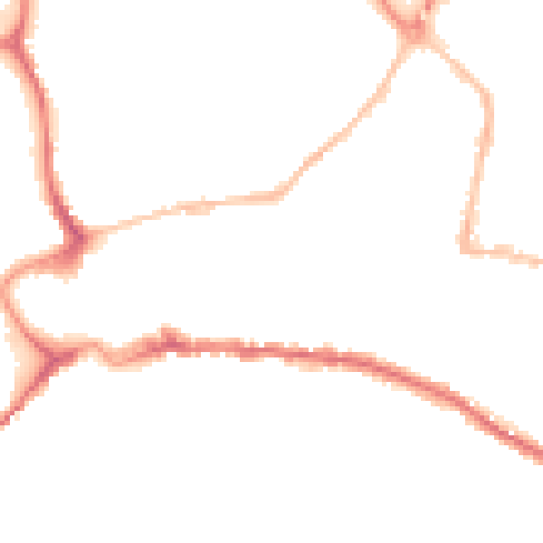 Night-time road noise heatmap for TQ12 2EF