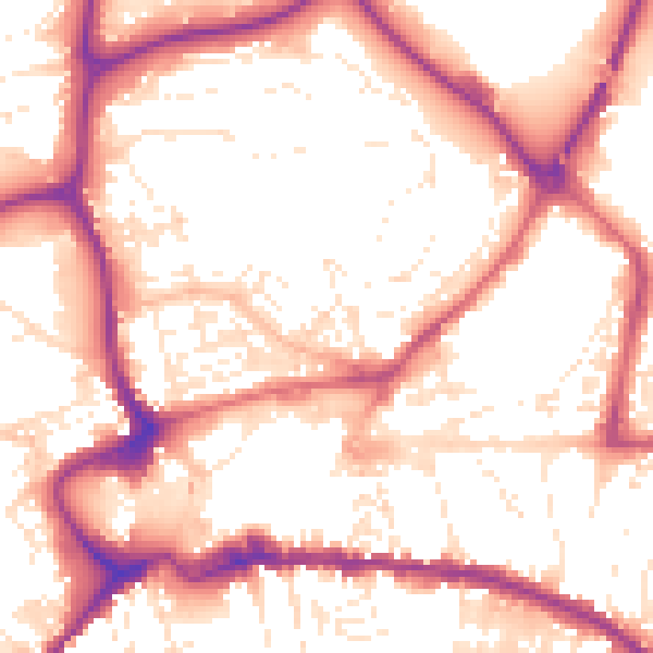 Daytime road noise heatmap for TQ12 2NP