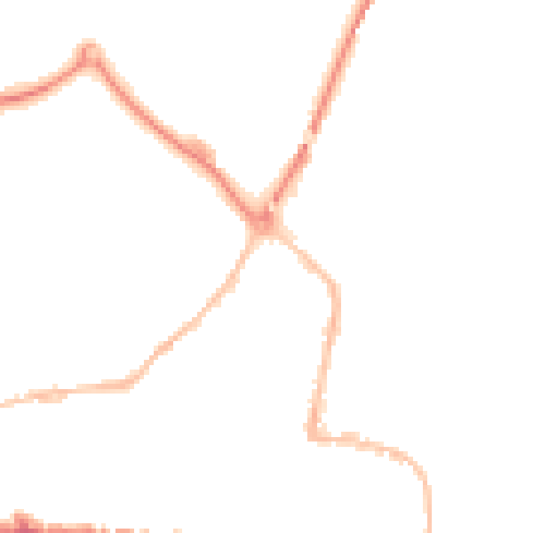 Night-time road noise heatmap for TQ12 2QB