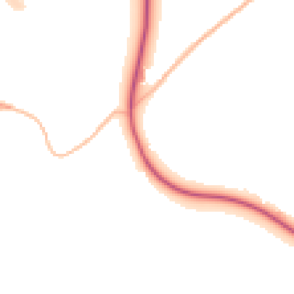 Daytime road noise heatmap for TQ13 0AN