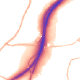 Daytime road noise heatmap for TQ13 0DF