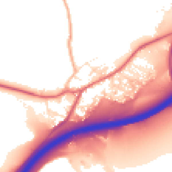 Daytime road noise heatmap for TQ13 0ET
