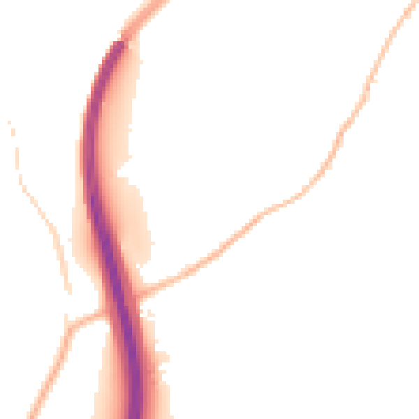 Night-time road noise heatmap for TQ13 0FX