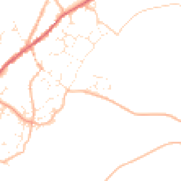 Daytime road noise heatmap for TQ13 0LJ