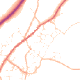 Daytime road noise heatmap for TQ13 0PT