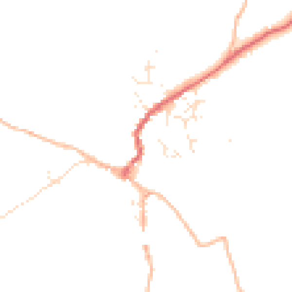 Daytime road noise heatmap for TQ13 8AU