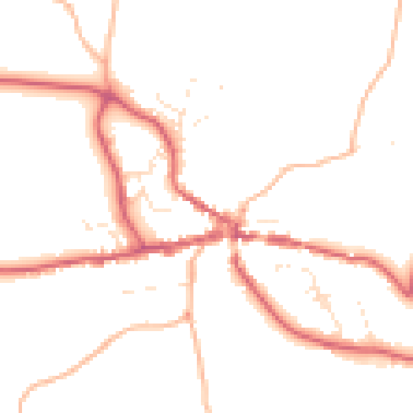 Daytime road noise heatmap for TQ13 8LN