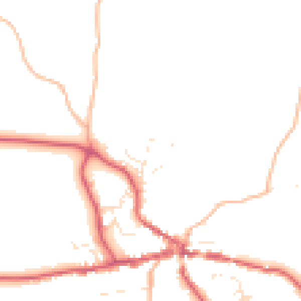 Daytime road noise heatmap for TQ13 8LP