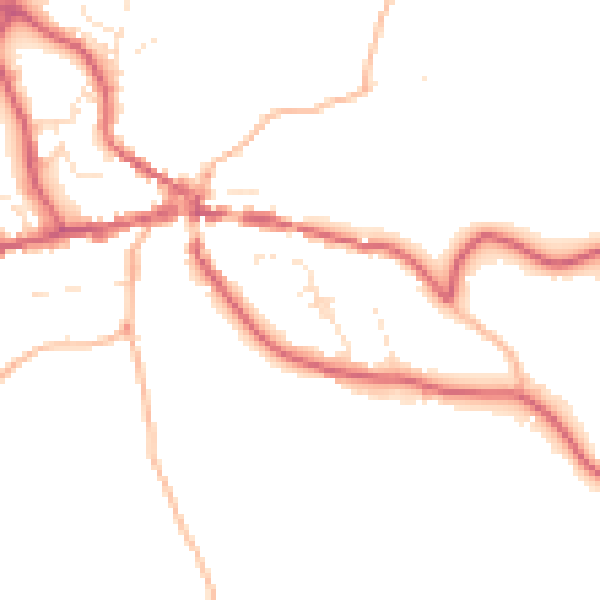 Daytime road noise heatmap for TQ13 8NR