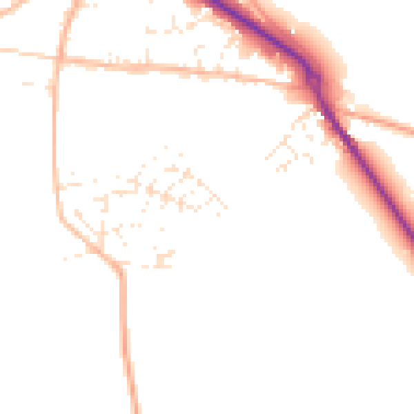 Daytime road noise heatmap for TQ13 9FW