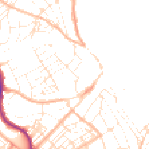 Daytime road noise heatmap for TR11 2AR
