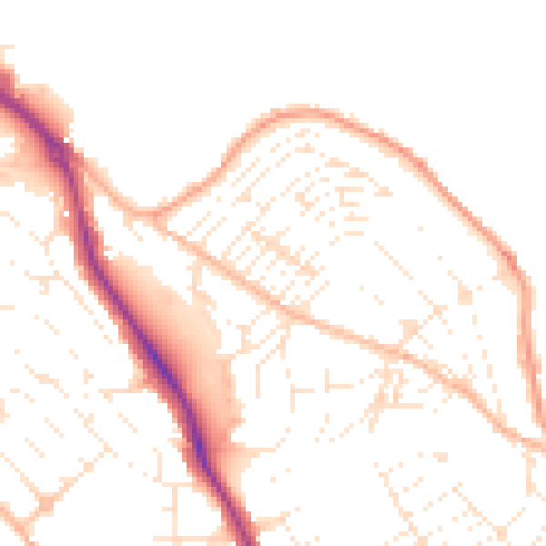 Daytime road noise heatmap for TR11 2PW