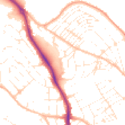 Daytime road noise heatmap for TR11 2PY