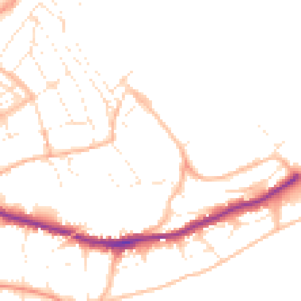 Daytime road noise heatmap for TR11 3JP