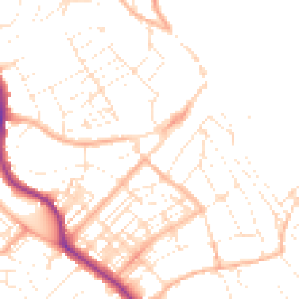 Daytime road noise heatmap for TR11 3PP
