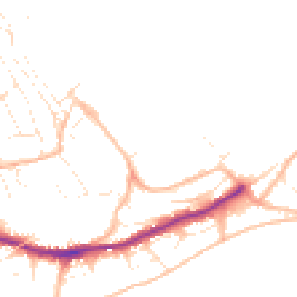 Daytime road noise heatmap for TR11 3YB