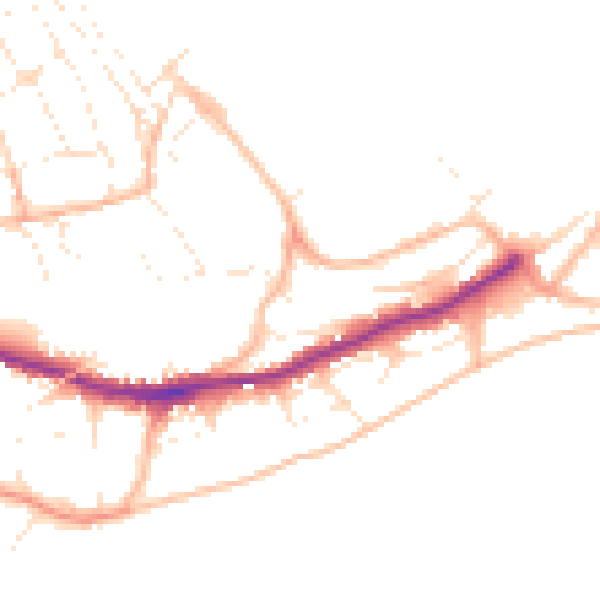 Daytime road noise heatmap for TR11 4BB