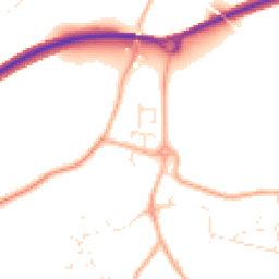 Daytime road noise heatmap for TR11 4FL