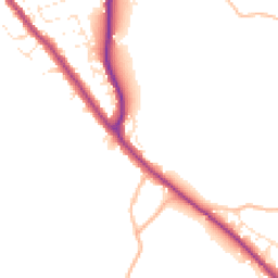 Daytime road noise heatmap for TR15 2DG
