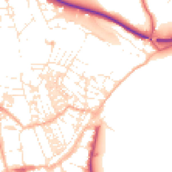 Daytime road noise heatmap for TR18 3AA