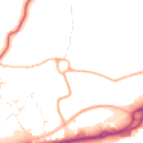 Daytime road noise heatmap for TR18 3BE