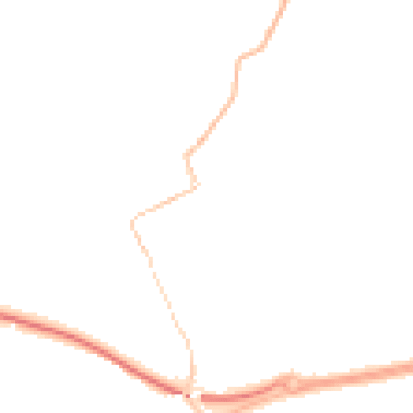 Night-time road noise heatmap for TR18 3DD