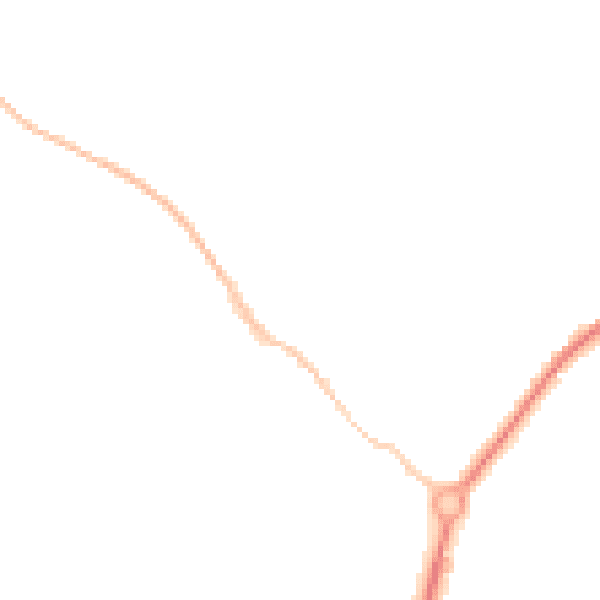 Night-time road noise heatmap for TR18 3EN