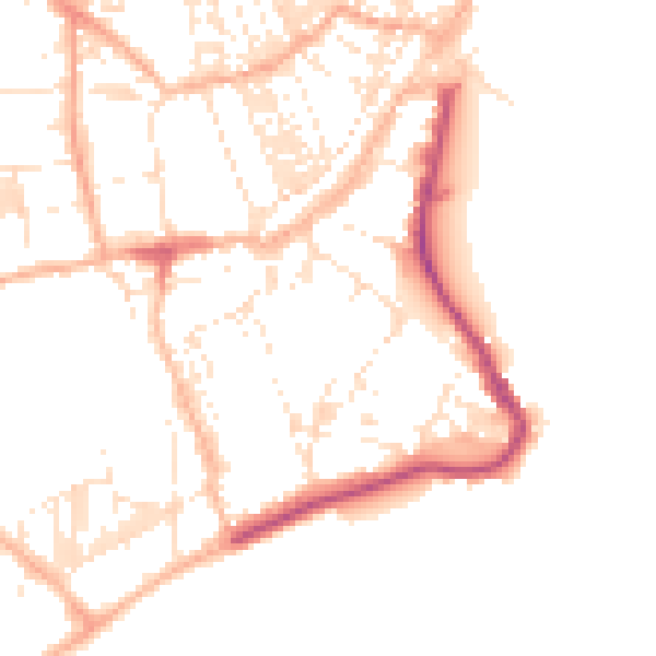 Daytime road noise heatmap for TR18 4AW