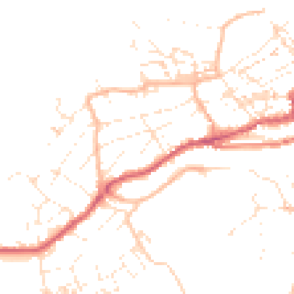 Daytime road noise heatmap for TR26 1AT