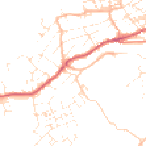 Daytime road noise heatmap for TR26 1DA