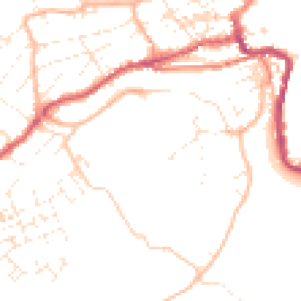 Daytime road noise heatmap for TR26 1DG