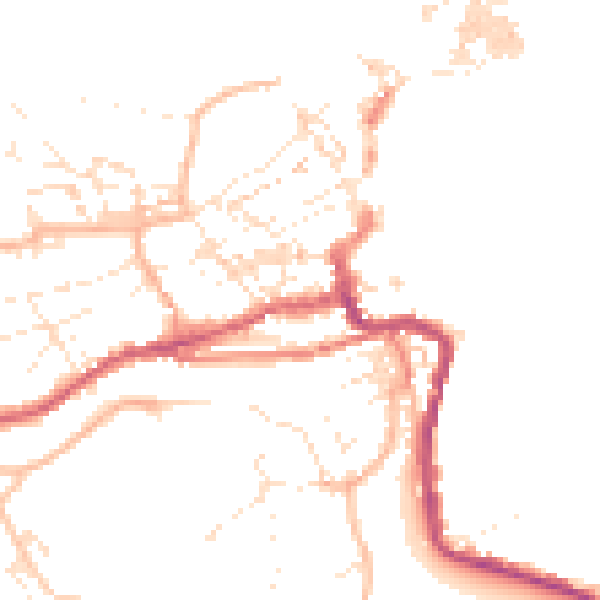 Daytime road noise heatmap for TR26 2ND