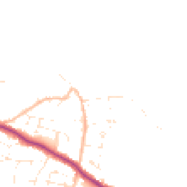 Daytime road noise heatmap for TR26 2RD