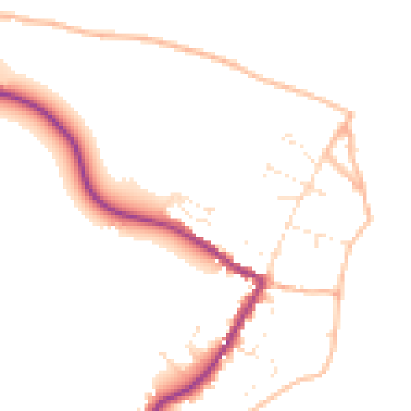 Daytime road noise heatmap for TR26 3BH