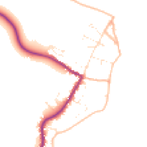 Daytime road noise heatmap for TR26 3LF